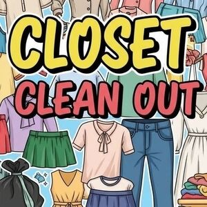 Closet Clean Out Graphic Tee or Print - Colorful Closet Illustration